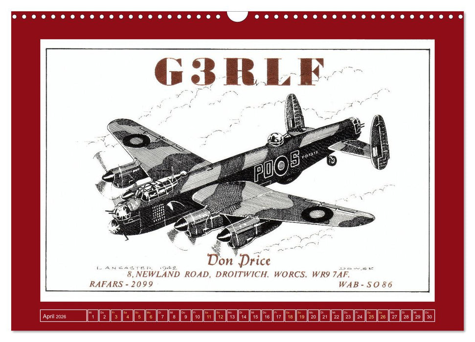 Historische Flugzeuge auf QSL-Karten (CALVENDO Wandkalender 2026)