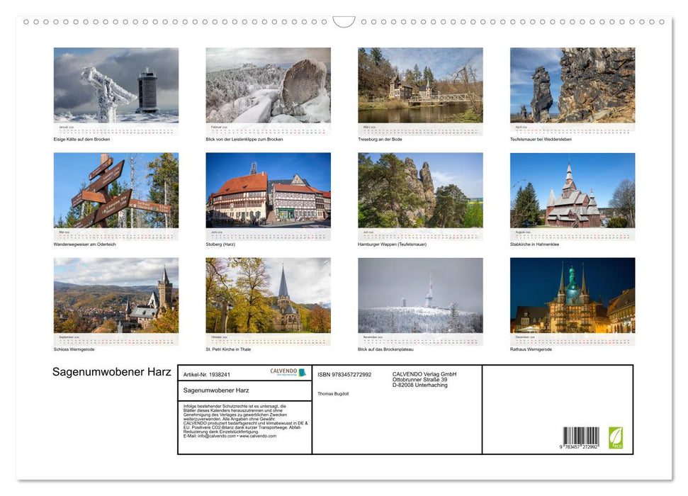 Sagenumwobener Harz (CALVENDO Wandkalender 2026)