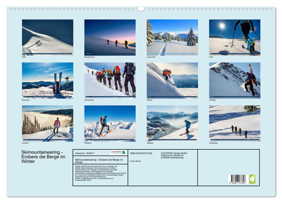 Skimountaineering - Erobere die Berge im Winter (CALVENDO Wandkalender 2026)