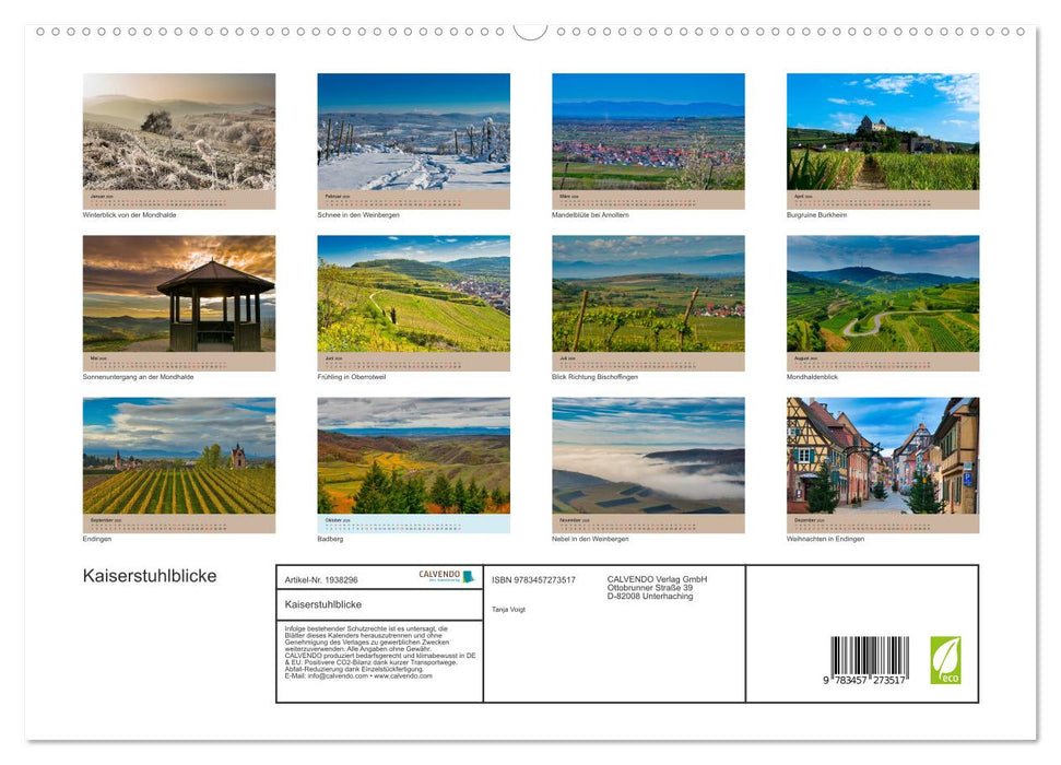 Kaiserstuhlblicke (CALVENDO Premium Wandkalender 2026)