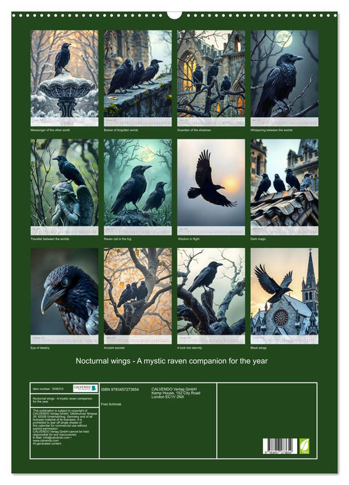 Nocturnal wings - A mystic raven companion for the year (CALVENDO Monthly Calendar 2026)