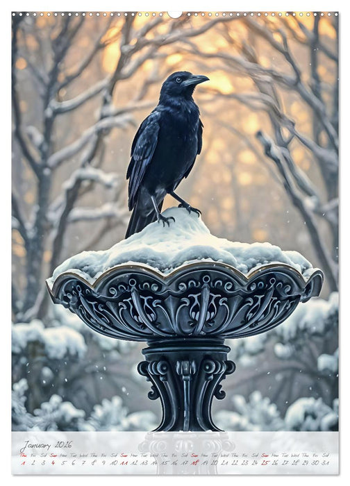 Nocturnal wings - A mystic raven companion for the year (CALVENDO Monthly Calendar 2026)
