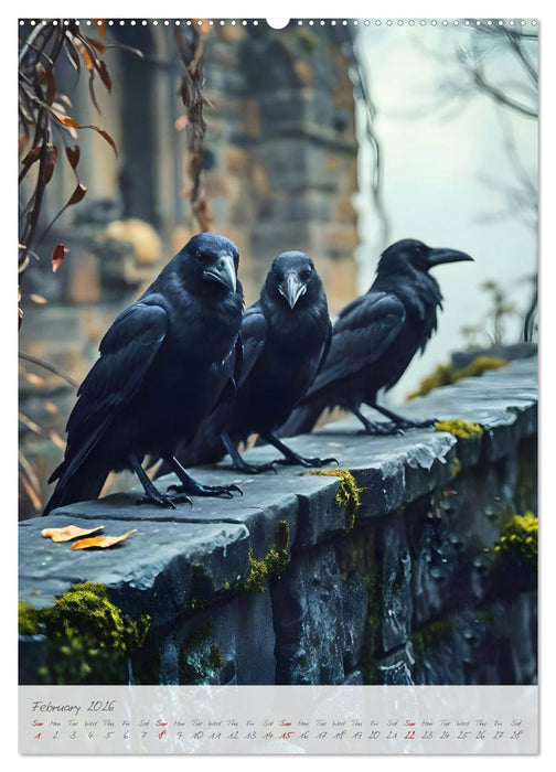 Nocturnal wings - A mystic raven companion for the year (CALVENDO Monthly Calendar 2026)
