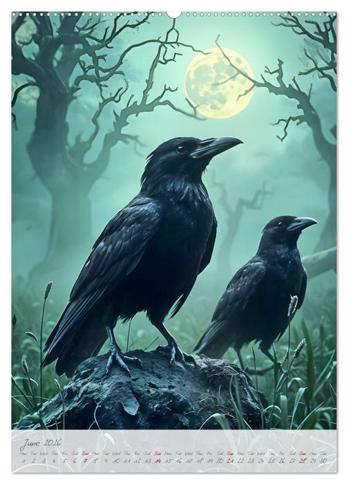 Nocturnal wings - A mystic raven companion for the year (CALVENDO Monthly Calendar 2026)