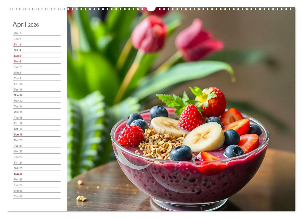 Snack yourself fit - Energy boost with superfood snacks (CALVENDO Monthly Calendar 2026)