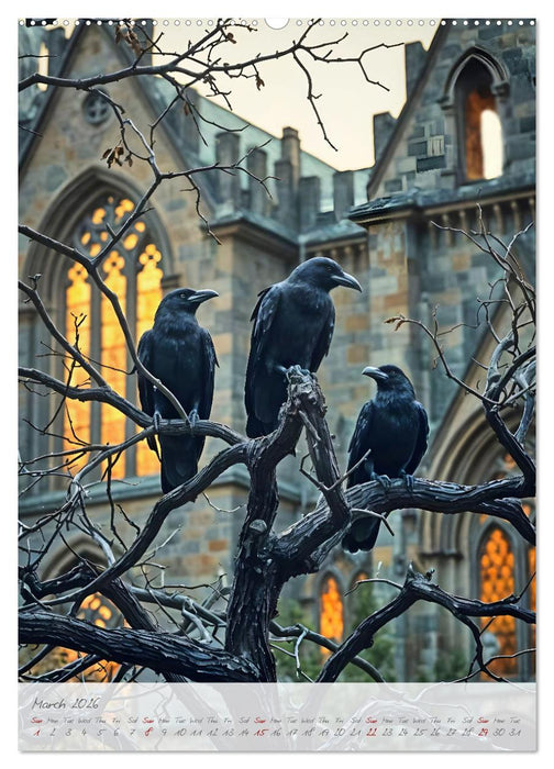 Nocturnal wings - A mystic raven companion for the year (CALVENDO Premium-Calendar 2026)