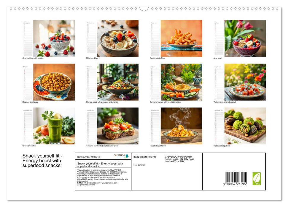 Snack yourself fit - Energy boost with superfood snacks (CALVENDO Premium-Calendar 2026)