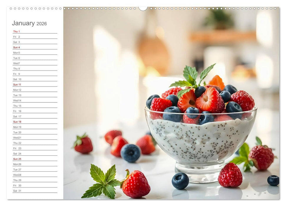 Snack yourself fit - Energy boost with superfood snacks (CALVENDO Premium-Calendar 2026)