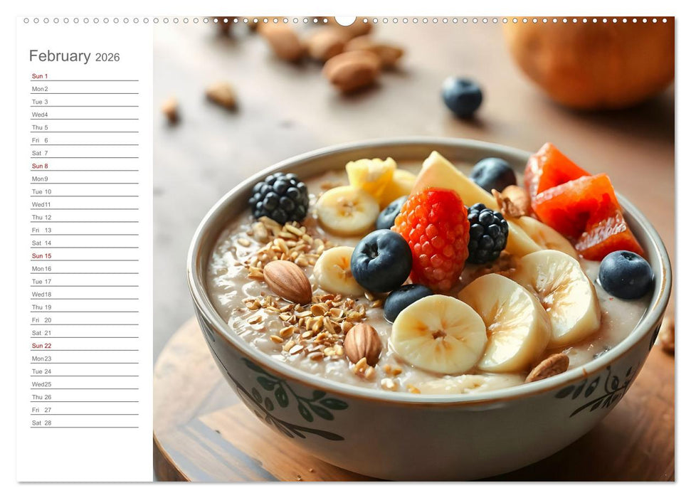 Snack yourself fit - Energy boost with superfood snacks (CALVENDO Premium-Calendar 2026)