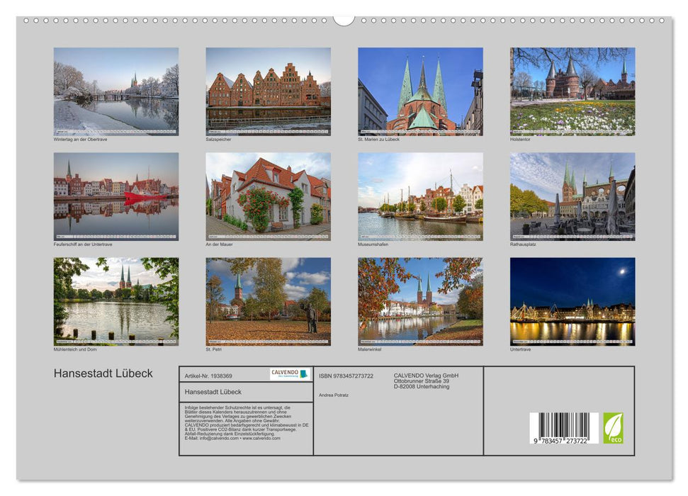 Hansestadt Lübeck (CALVENDO Premium Wandkalender 2026)