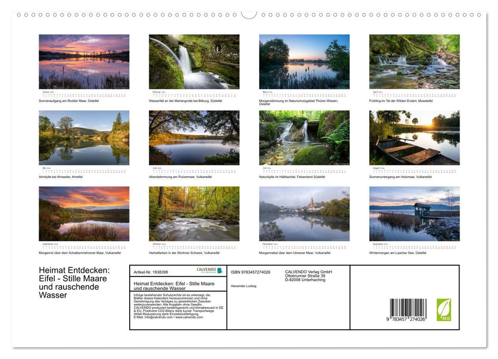 Heimat Entdecken: Eifel - Stille Maare und rauschende Wasser (CALVENDO Premium Wandkalender 2026)