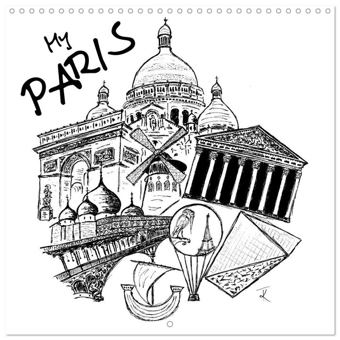 My PARIS (CALVENDO Calendrier mensuel 2026)