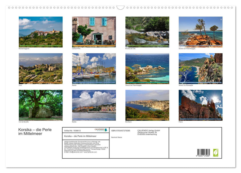 Korsika – die Perle im Mittelmeer (CALVENDO Wandkalender 2026)