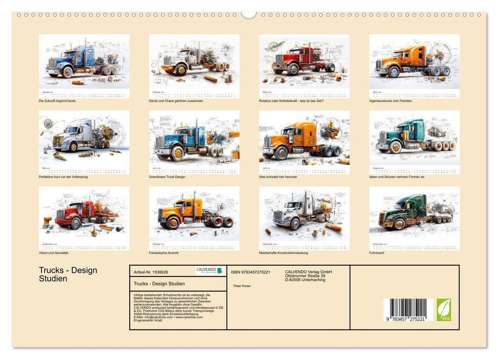 Trucks - Design Studien (CALVENDO Premium Wandkalender 2026)