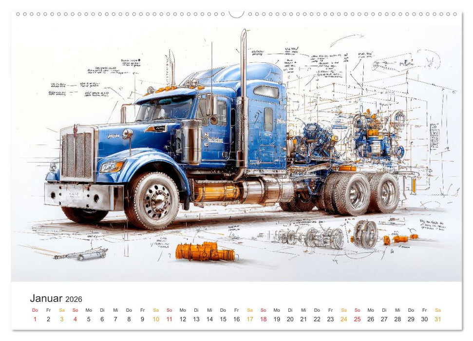 Trucks - Design Studien (CALVENDO Premium Wandkalender 2026)