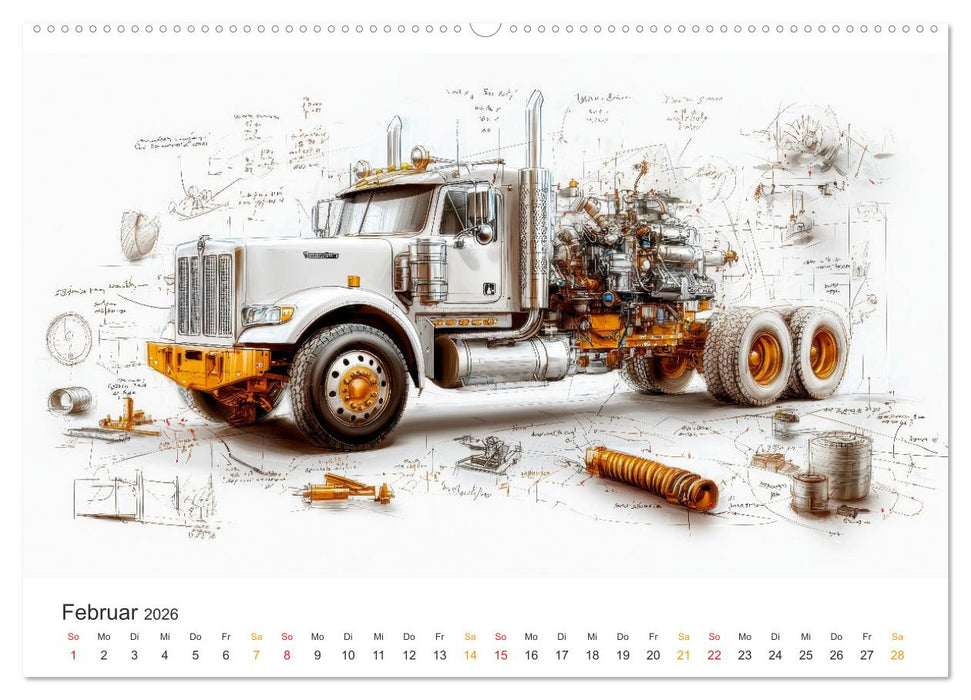 Trucks - Design Studien (CALVENDO Premium Wandkalender 2026)