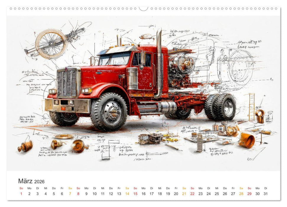 Trucks - Design Studien (CALVENDO Premium Wandkalender 2026)