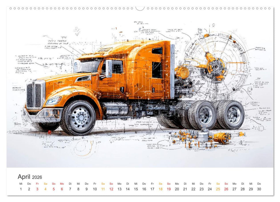 Trucks - Design Studien (CALVENDO Premium Wandkalender 2026)