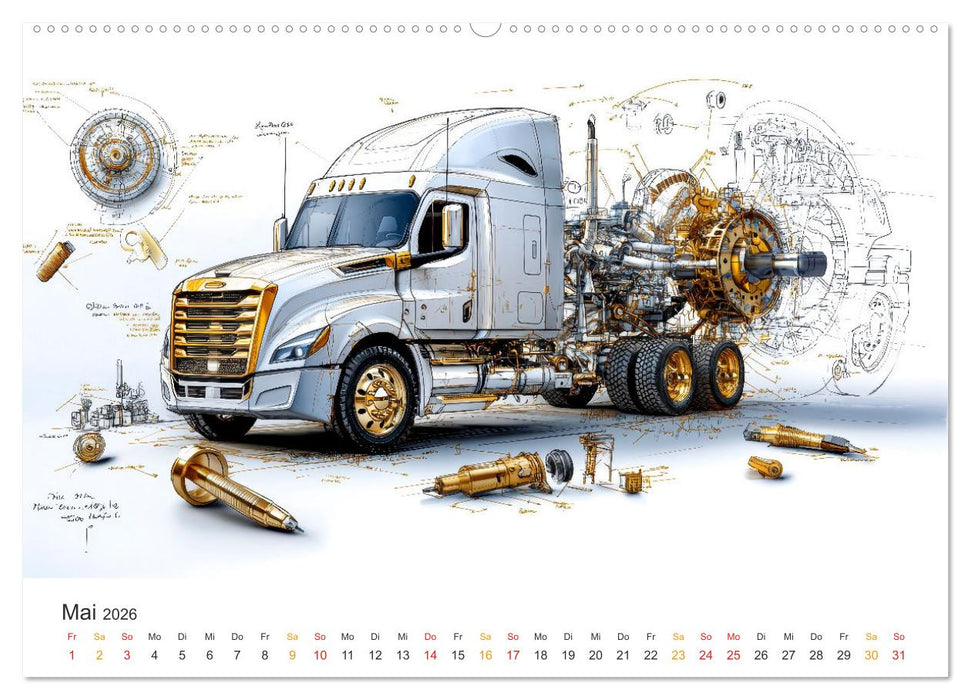 Trucks - Design Studien (CALVENDO Premium Wandkalender 2026)
