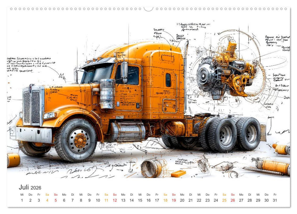 Trucks - Design Studien (CALVENDO Premium Wandkalender 2026)