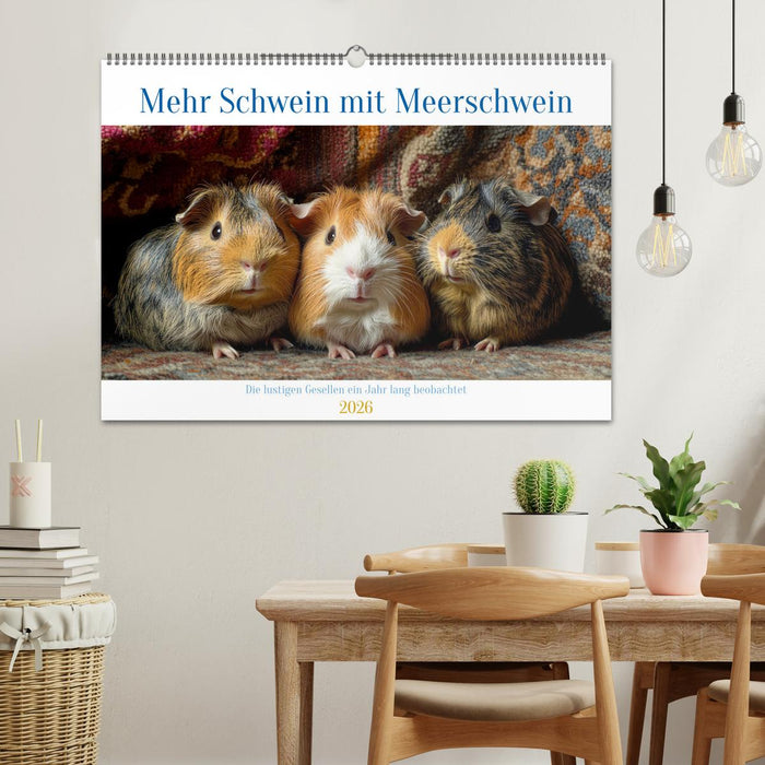 Mehr Schwein mit Meerschwein (CALVENDO Wandkalender 2026)