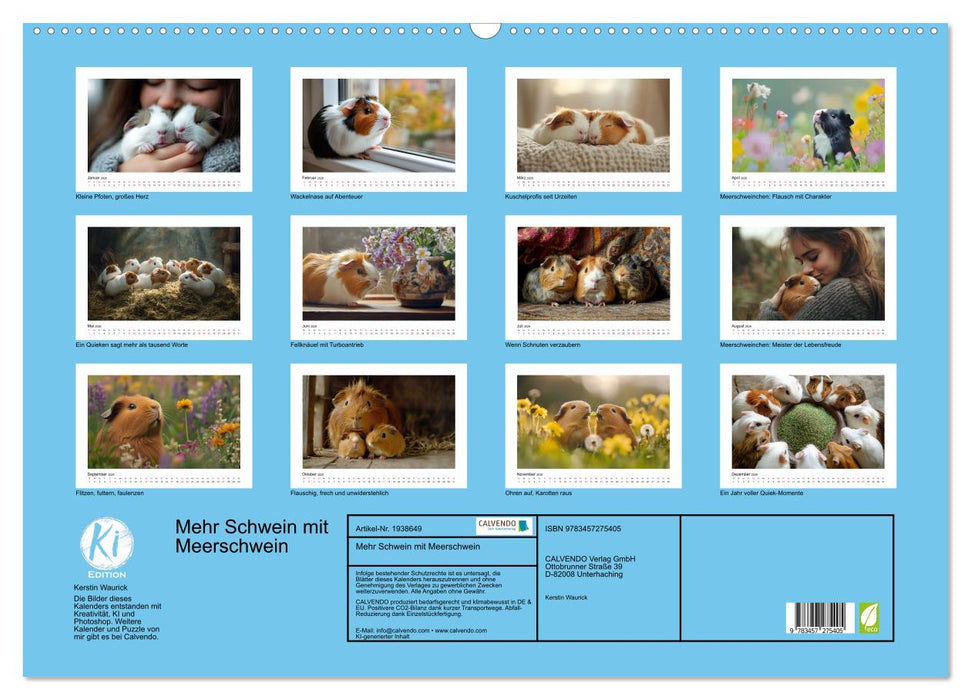 Mehr Schwein mit Meerschwein (CALVENDO Wandkalender 2026)