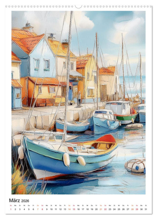 Maritimes Leben im Hafen (CALVENDO Premium Wandkalender 2026)