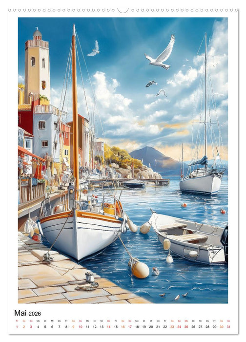 Maritimes Leben im Hafen (CALVENDO Premium Wandkalender 2026)