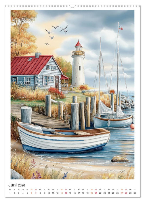 Maritimes Leben im Hafen (CALVENDO Premium Wandkalender 2026)