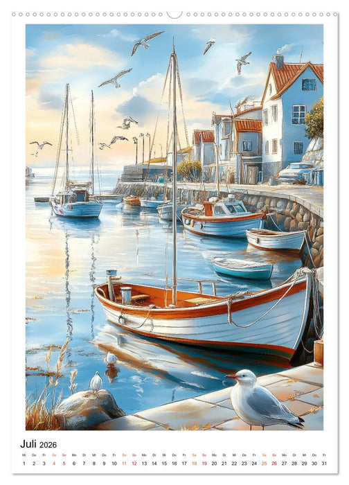 Maritimes Leben im Hafen (CALVENDO Premium Wandkalender 2026)