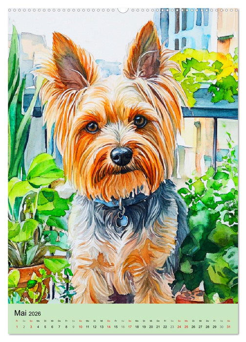 Bezaubernde Hunde. Unsere Freunde im lieblichen Aquarell-Stil (CALVENDO Wandkalender 2026)