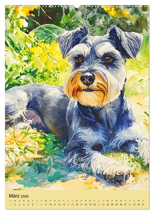 Bezaubernde Hunde. Unsere Freunde im lieblichen Aquarell-Stil (CALVENDO Premium Wandkalender 2026)