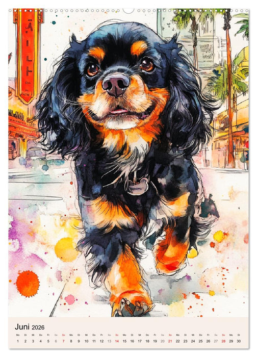 Bezaubernde Hunde. Unsere Freunde im lieblichen Aquarell-Stil (CALVENDO Premium Wandkalender 2026)