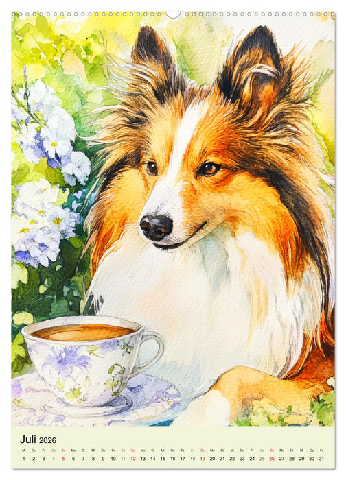 Bezaubernde Hunde. Unsere Freunde im lieblichen Aquarell-Stil (CALVENDO Premium Wandkalender 2026)