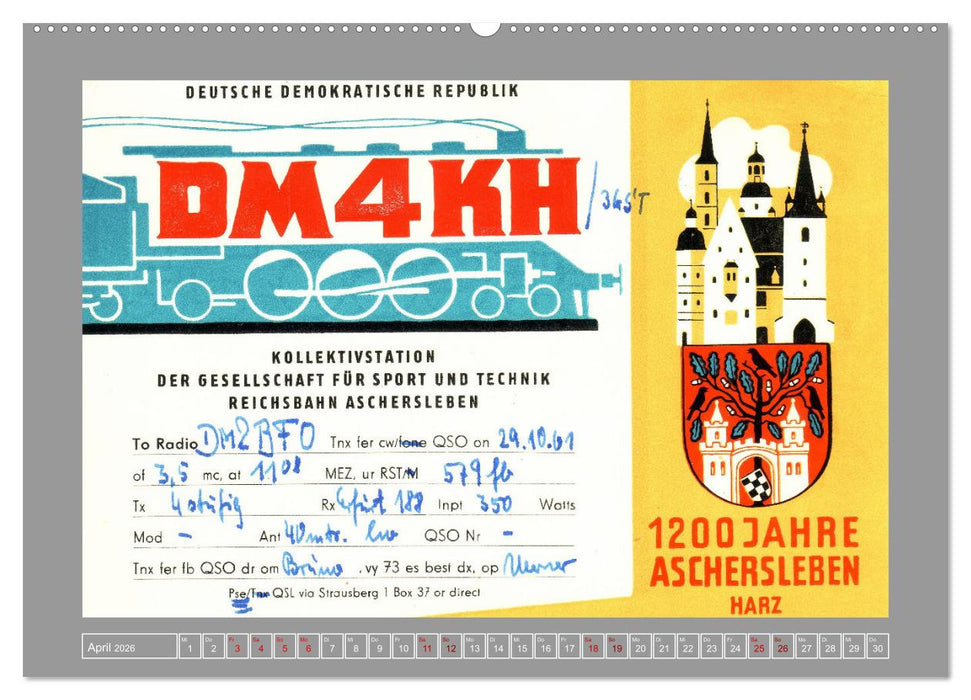 DDR - Ostalgie auf QSL-Karten (CALVENDO Wandkalender 2026)