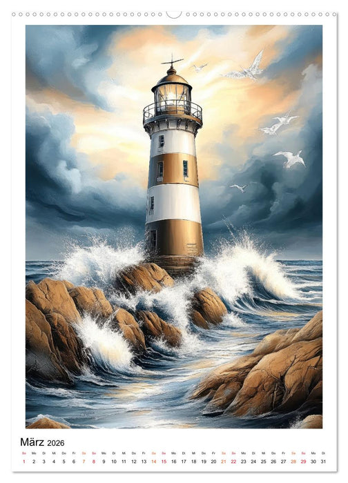 Maritime Wächter - Leuchttürme (CALVENDO Wandkalender 2026)