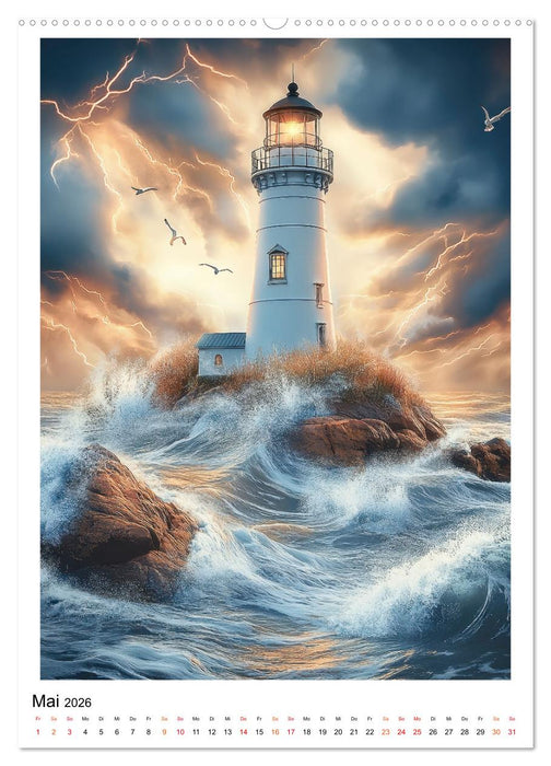 Maritime Wächter - Leuchttürme (CALVENDO Wandkalender 2026)