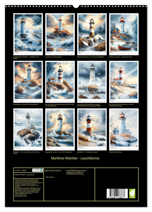 Maritime Wächter - Leuchttürme (CALVENDO Premium Wandkalender 2026)