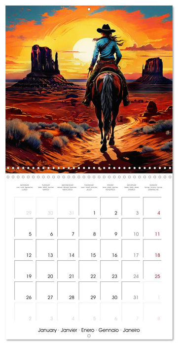 Cowgirl and Horse - Wild West Beauties (CALVENDO Monthly Calendar 2026)