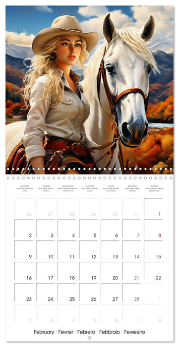 Cowgirl and Horse - Wild West Beauties (CALVENDO Monthly Calendar 2026)