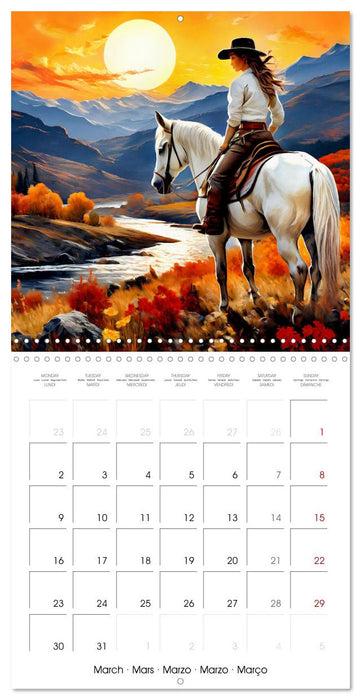 Cowgirl and Horse - Wild West Beauties (CALVENDO Monthly Calendar 2026)