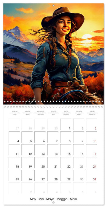 Cowgirl and Horse - Wild West Beauties (CALVENDO Monthly Calendar 2026)