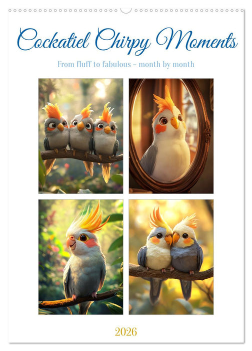 Cockatiel Chirpy Moments (CALVENDO Monthly Calendar 2026)