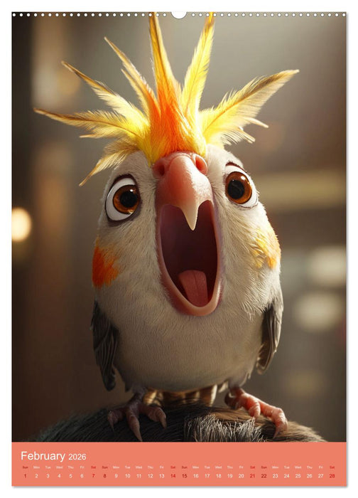 Cockatiel Chirpy Moments (CALVENDO Monthly Calendar 2026)
