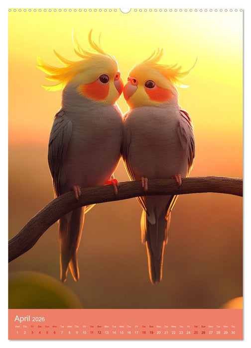 Cockatiel Chirpy Moments (CALVENDO Premium-Calendar 2026)