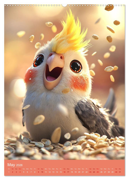 Cockatiel Chirpy Moments (CALVENDO Premium-Calendar 2026)