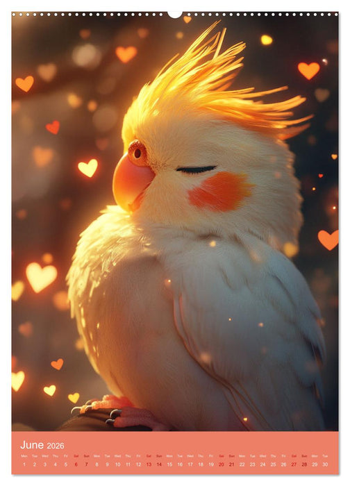 Cockatiel Chirpy Moments (CALVENDO Premium-Calendar 2026)