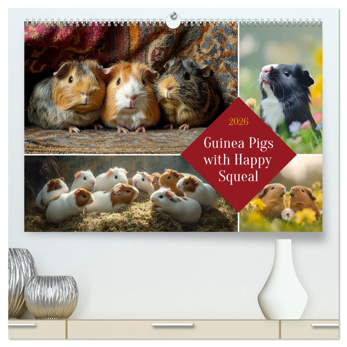 Guinea Pigs with Happy Squeal (CALVENDO Premium-Calendar 2026)