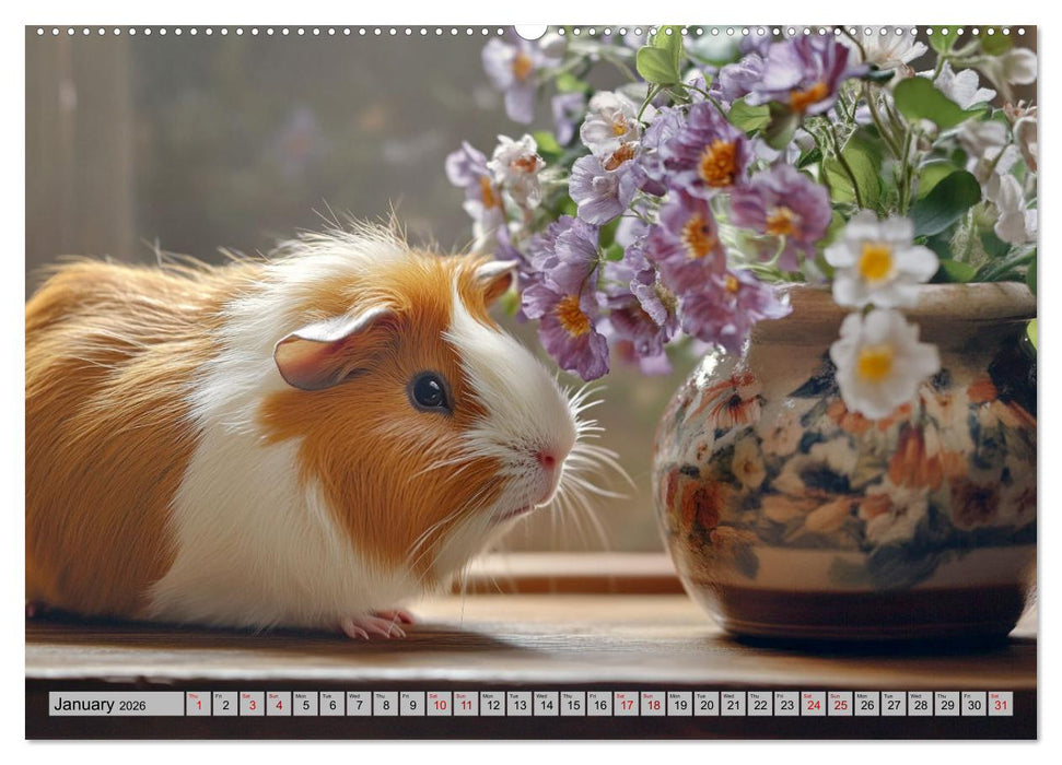 Guinea Pigs with Happy Squeal (CALVENDO Premium-Calendar 2026)