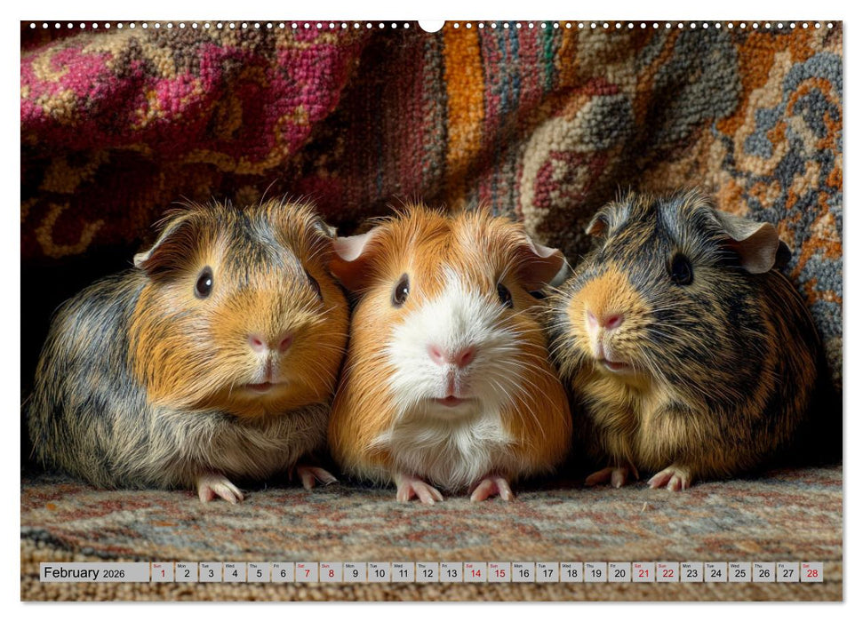 Guinea Pigs with Happy Squeal (CALVENDO Premium-Calendar 2026)